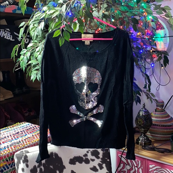 Wildfox sequin skull sweater - Picture 2 of 4